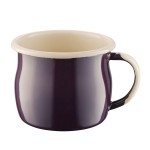 Kubek emaliowany wypukły  - poj. 0,35 l - bakłażanowy
