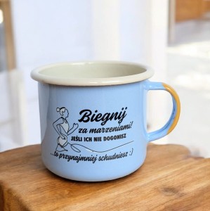 Kubek "Biegnij za marzeniami"- 0,5 l - jasnoniebieski