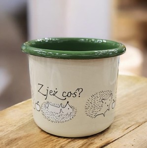 Kubek  z jeżami - 0,35 l - kremowy 