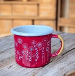 Kubek z motywem roślinnym - 0,35 l - czerwony