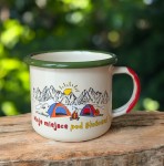 Kubek campingowy "Moje miejsce pod słońcem" - 0,35 l - kremowy 