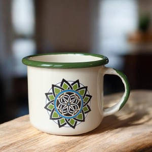 Kubek z mandalą - 0,35 l - kremowy 