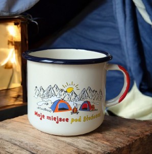 Kubek campingowy - 0,5 l - kremowy 