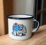 Kubek ze słonikiem - 0,5 l - kremowy  