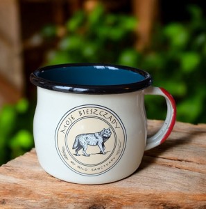 Kubek Moje Bieszczady - 0,35 l - wypukły, kremowy z morskim środkiem