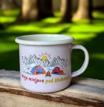 Kubek campingowy "Moje miejsce pod słońcem" - 0,35 l - różowy