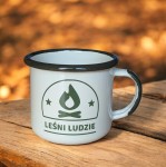 Kubek Leśni Ludzie - poj. 0,35 l - kremowy, z ciemnym zielonym brzegiem