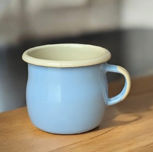 Kubek emaliowany wypukły - poj. 0,25 l - jasnoniebieski