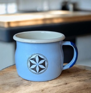 Kubek z gwiazdą góralską - 0,35 l - wypukły, niebieski