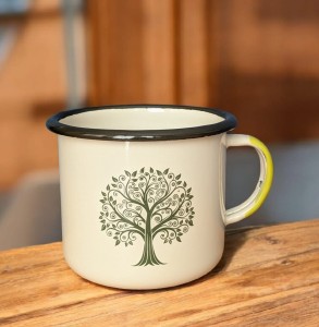 Kubek z drzewem życia - 0,5 l - kremowy