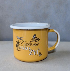 Kubek "Ciężko jest lekko żyć" - 0,35 l - żółty