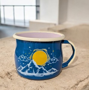 Kubek z górami - 0,35 l - wypukły, niebieski