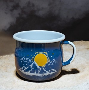 Kubek z górami -  0,5 l wypukły, niebieski 