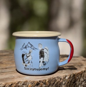 Kubek "Szczytujemy" - 0,35 l - wypukły, niebieski  
