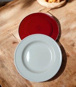 Talerz płytki - średnica 24 cm - czerwony