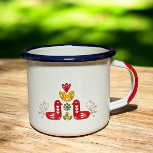 Kubek z kurkami ludowymi - 0,35 l - kremowy