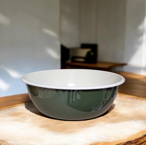  Miska emaliowana "chlebowa" - 30 cm -zielona