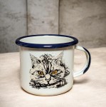 Kubek z kotem - 0,35 l - kremowy   