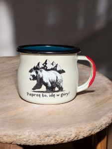  Kubek "Pieprzę to, idę w góry" - 0,35 l - wypukły, kremowy 