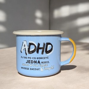Kubek ADHD - 0,35 l - prosty, niebieski 