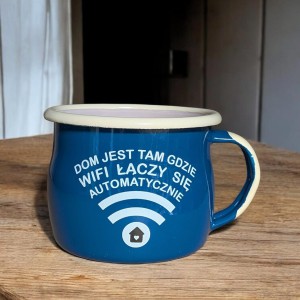 Kubek z Wi-Fi - 0,35 l - niebieski z różowym środkiem 