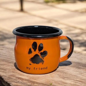 Kubek "My friend"- 0,35 l - wypukły,  pomarańczowy  