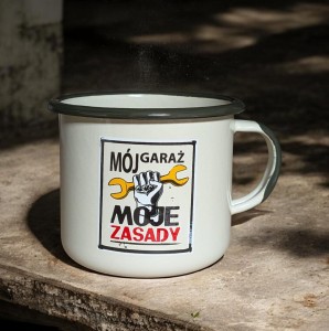 Kubek "Mój garaż, moje zasady"- 0,5 l - kremowy  