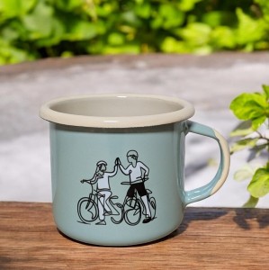 Kubek z rowerzystami  - 0,35 l - miętowy
