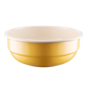 Rodzinna miska emaliowana - 16 cm - żółta - 2 GATUNEK