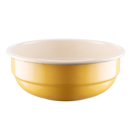 Rodzinna miska emaliowana - 16 cm - żółta