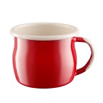 Kubek emaliowany wypukły  - poj. 0,35 l - czerwony