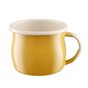 Kubek emaliowany wypukły - poj. 0,25 l - żółty