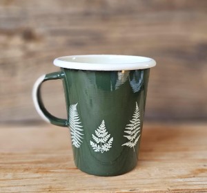 Kubek Latte z  paprociami - zielony -  0,4 l 