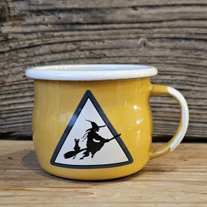 Kubek z wiedźmą - 0,35 l - żółty, wypukły